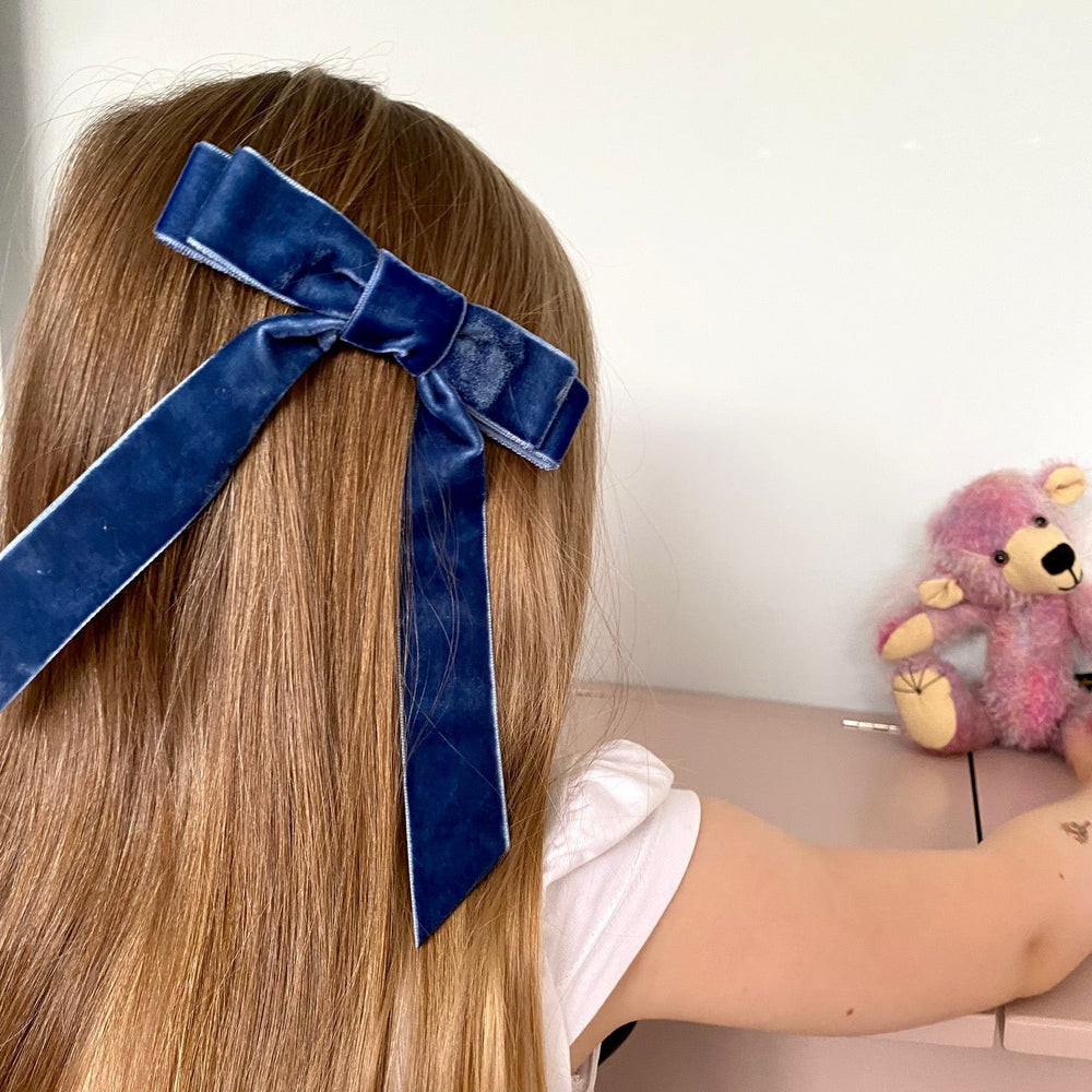 Mabel & Fox - Hair Bow Clips - Blue (2 Pack) - Mabel & Fox