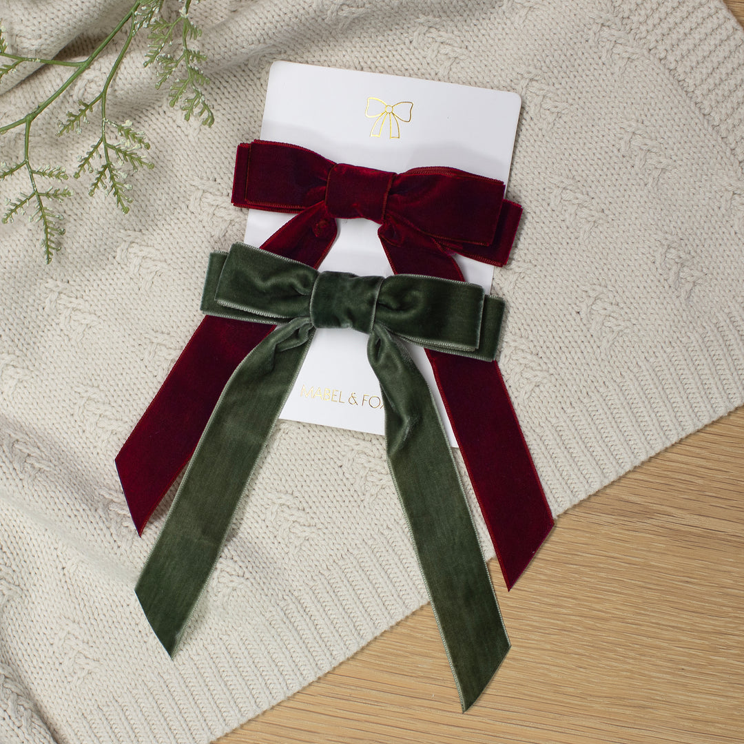 Mabel & Fox - Hair Bow Clips - Festive (2 Pack) - Mabel & Fox