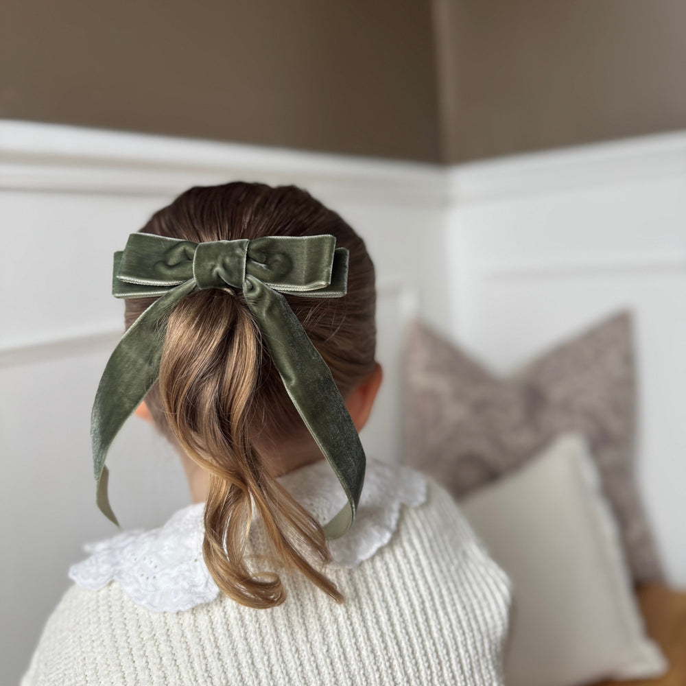 Mabel & Fox - Hair Bow Clips - Green (2 Pack) - Mabel & Fox