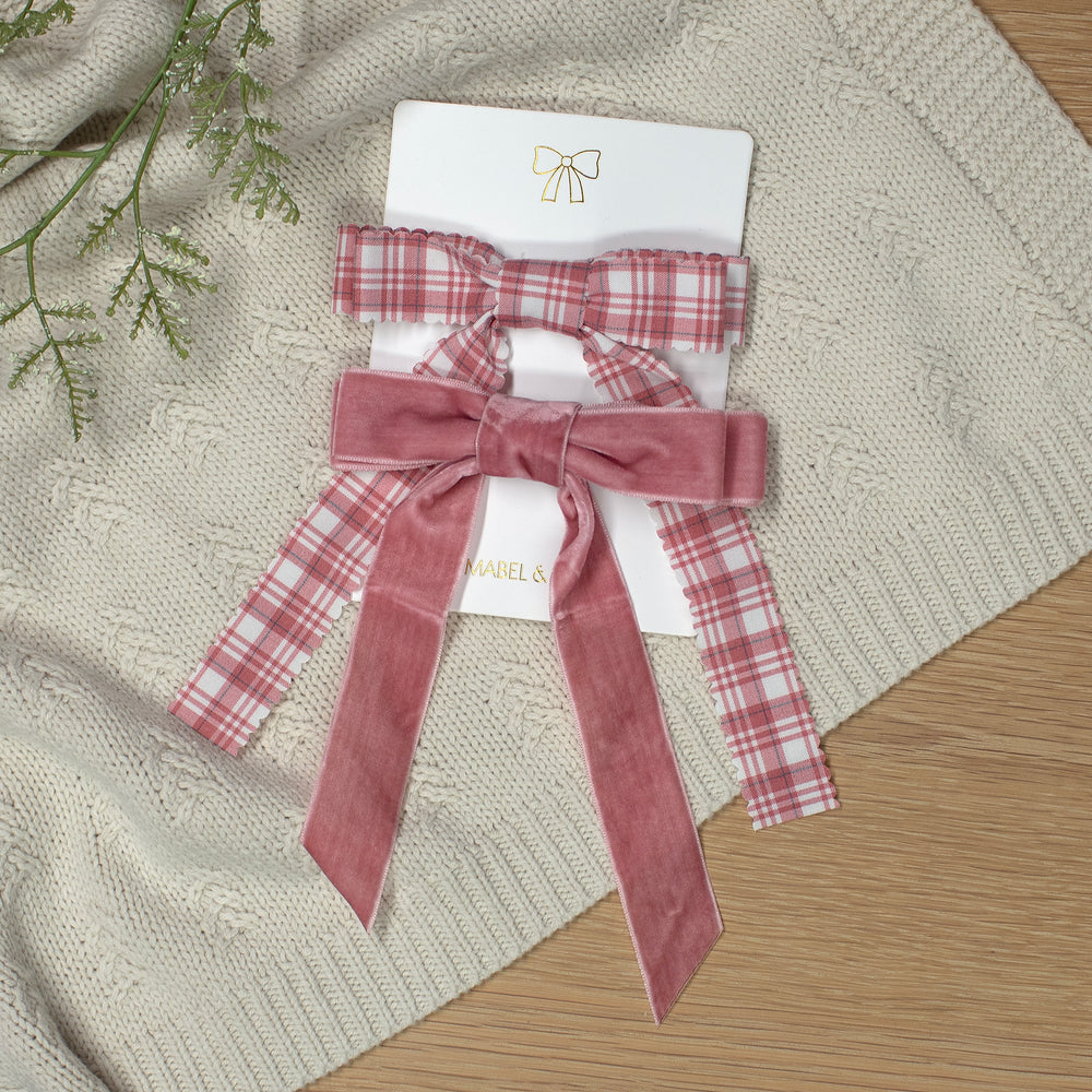 Mabel & Fox - Hair Bow Clips - Pink (2 Pack) - Mabel & Fox