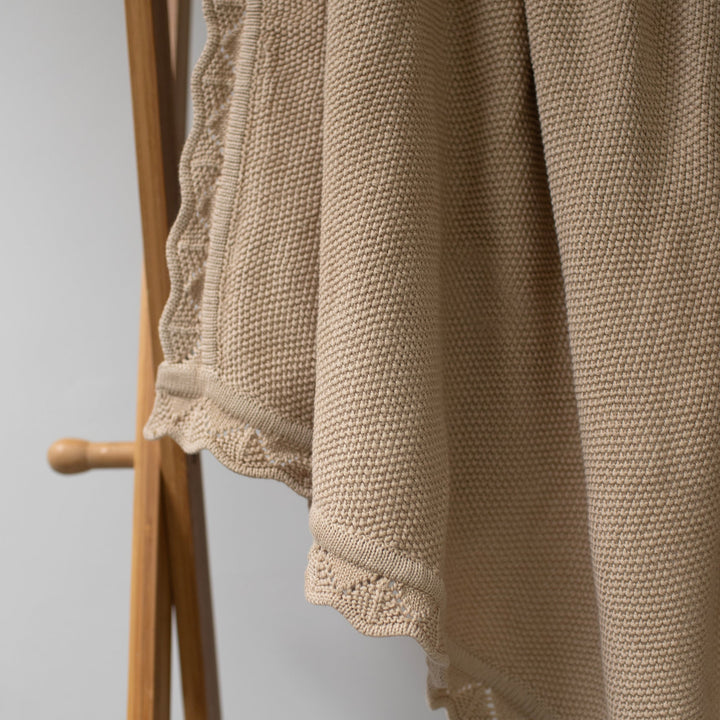 Mabel & Fox - Knitted Baby Blanket - Caramel - Mabel & Fox