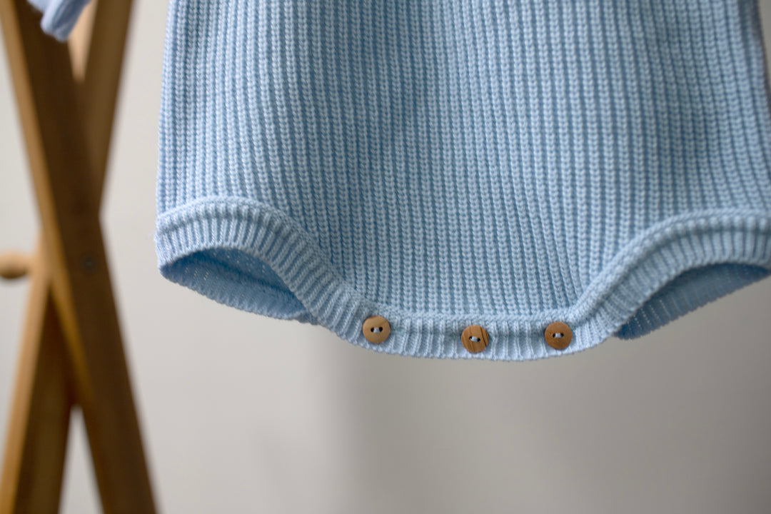 Mabel & Fox - Knitted Romper - Blue - Mabel & Fox