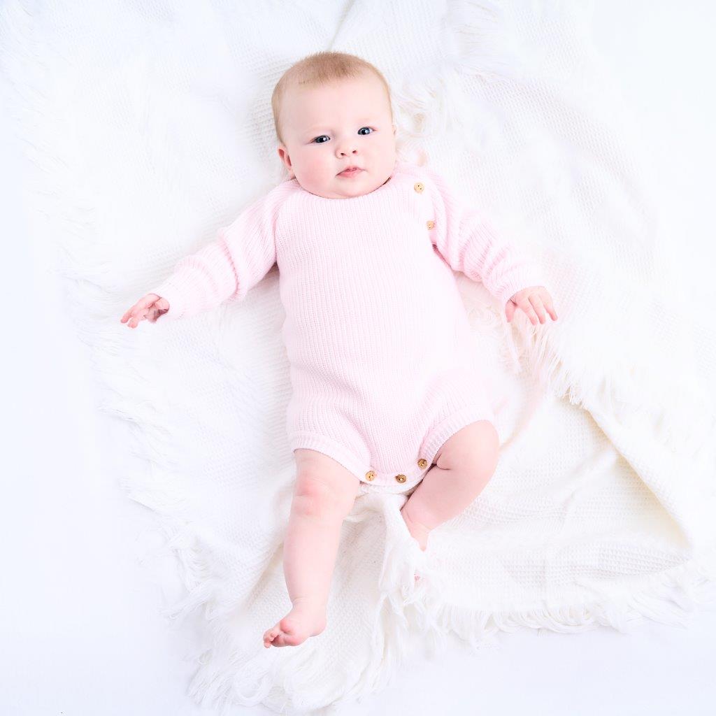 Mabel & Fox - Knitted Romper - Pink - Mabel & Fox