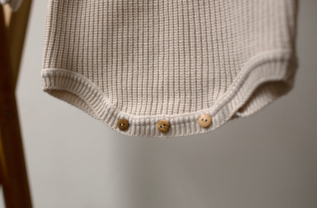 Mabel & Fox - Knitted Romper - Taupe - Mabel & Fox