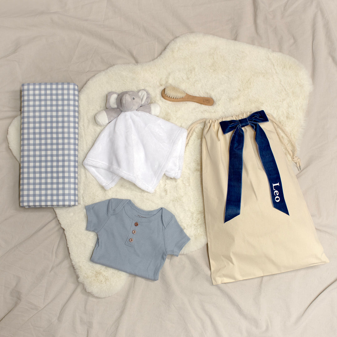 Mabel & Fox - Personalised Baby Gift Set - Blue - Mabel & Fox