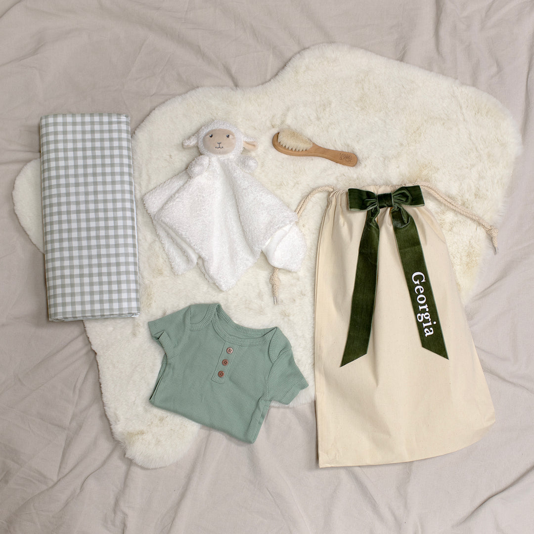 Mabel & Fox - Personalised Baby Gift Set - Sage - Mabel & Fox