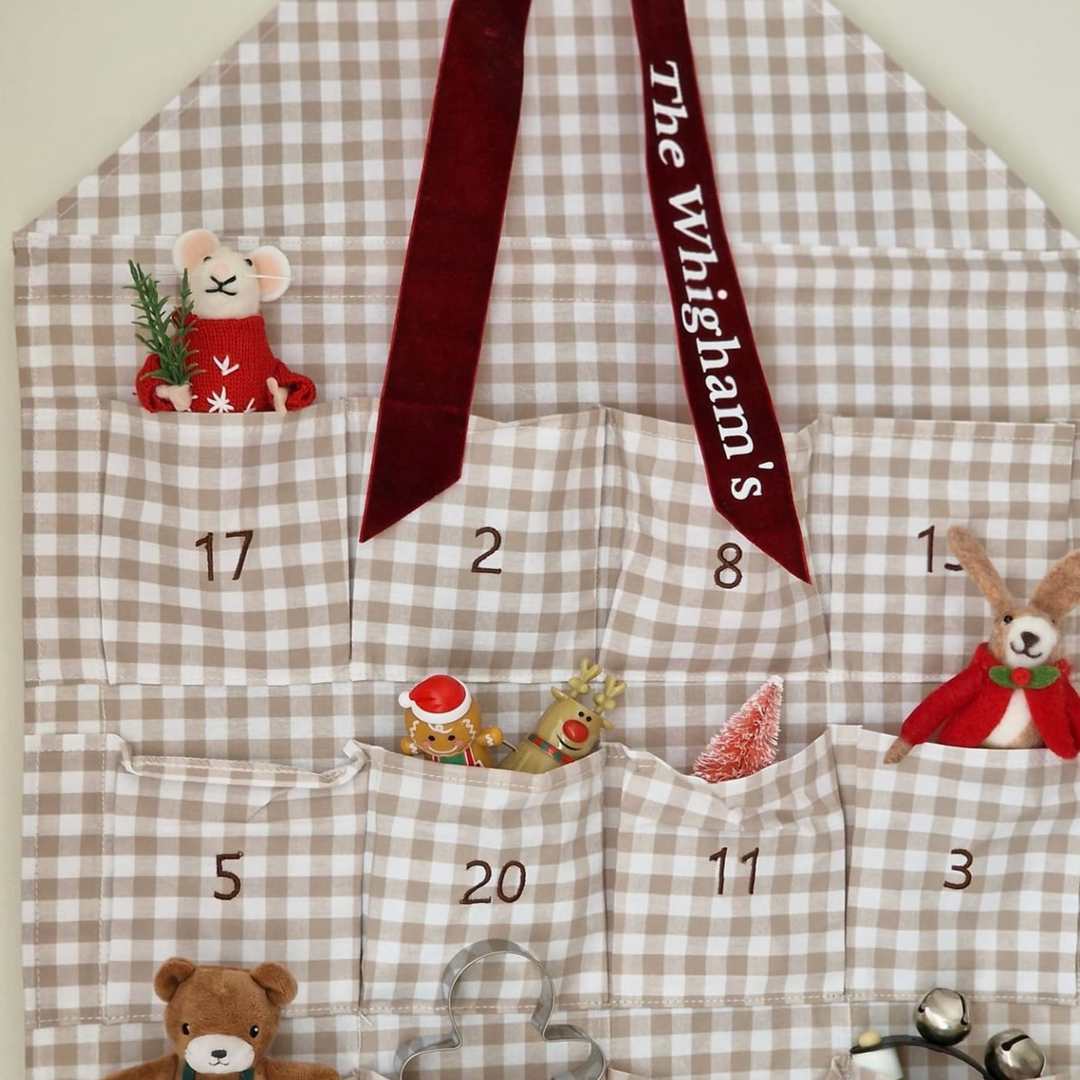 Mabel & Fox - Personalised Advent Calendar - Gingham Bow - Mabel & Fox