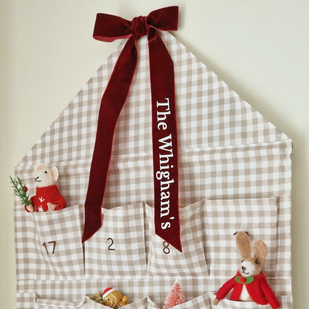 Mabel & Fox - Personalised Advent Calendar - Gingham Bow - Mabel & Fox