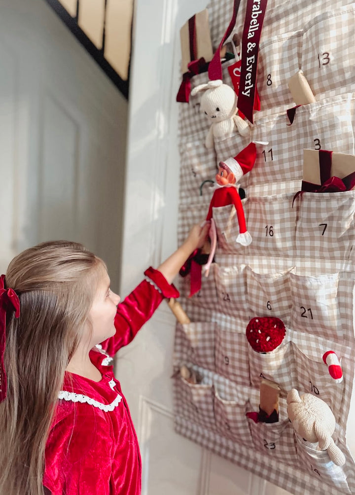 Mabel & Fox - Personalised Advent Calendar - Gingham Bow - Mabel & Fox
