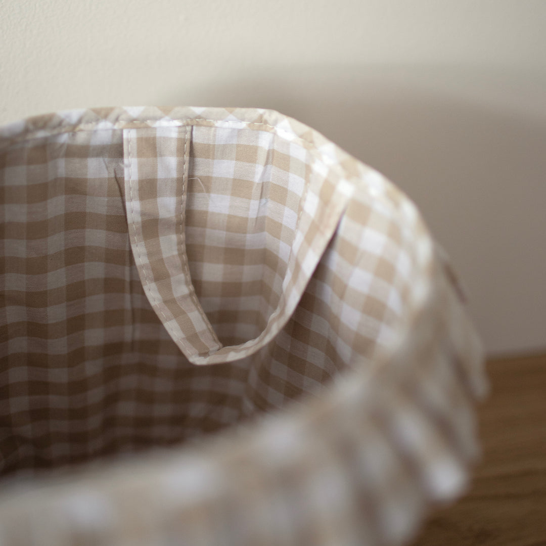 Mabel & Fox - Gingham Ruffle Basket - Beige - Mabel & Fox