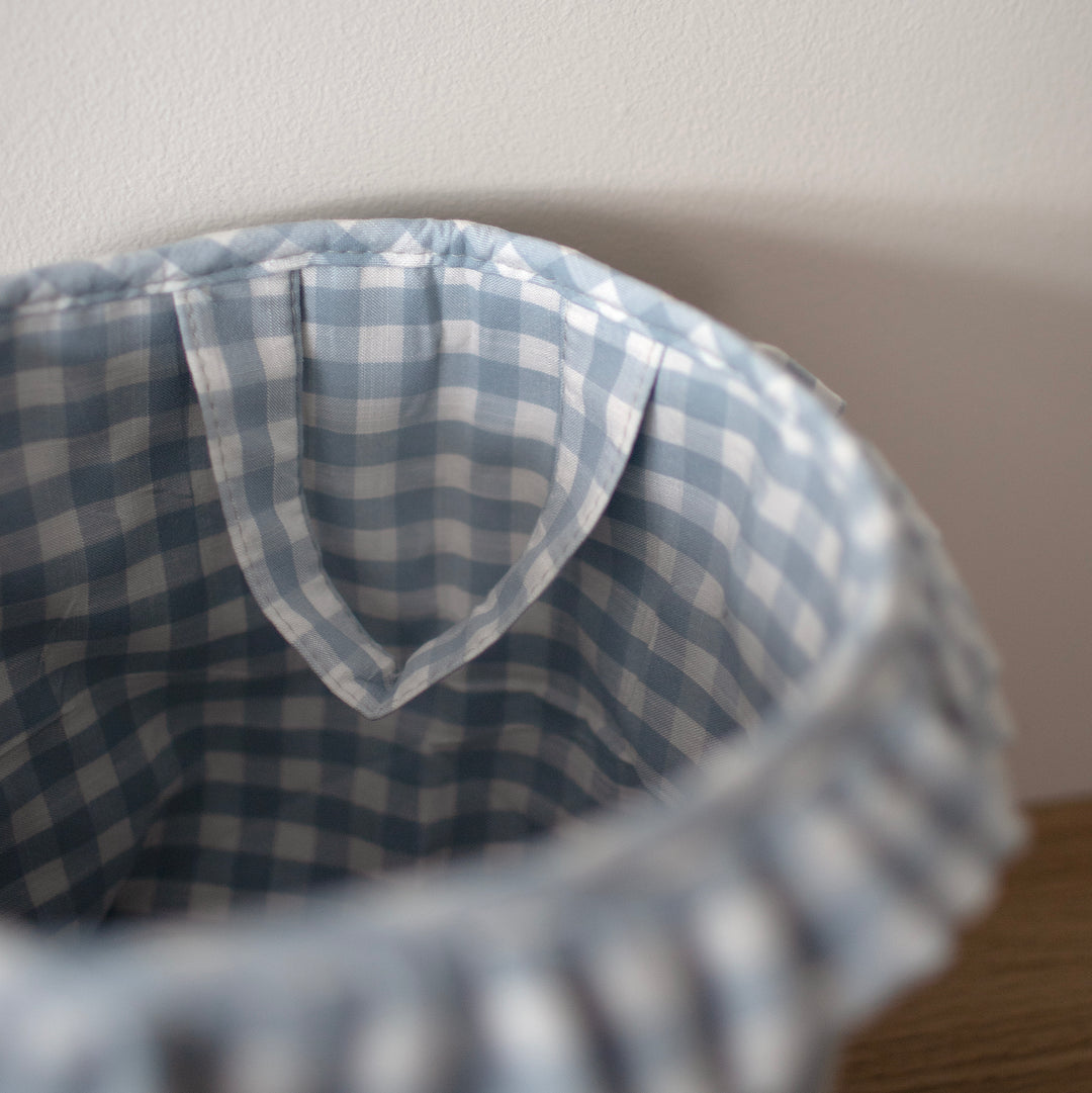 Mabel & Fox - Gingham Ruffle Basket - Blue - Mabel & Fox