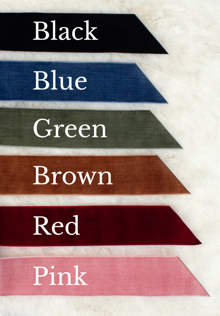 Mabel & Fox - Personalised Beige Gingham Stocking - Velvet Bow - Mabel & Fox