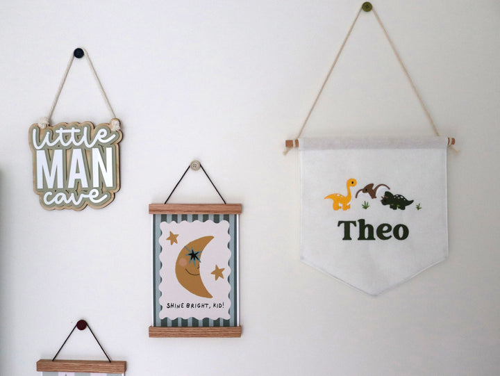 Mabel & Fox - Personalised Felt Flag - Dinosaur - Mabel & Fox