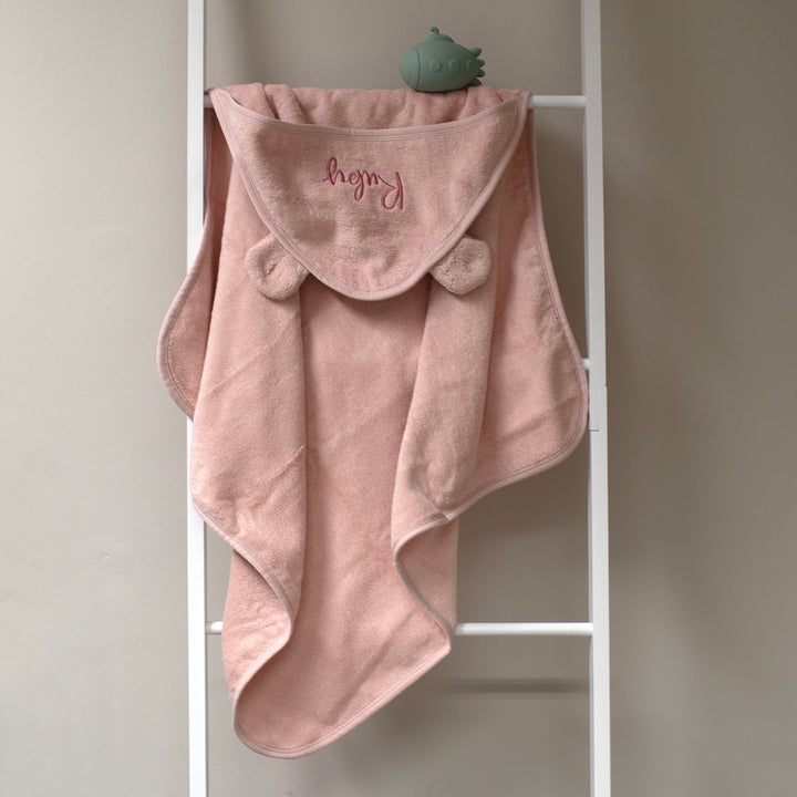 Mabel & Fox - Personalised Hooded Towel - Dusky Pink - Mabel & Fox