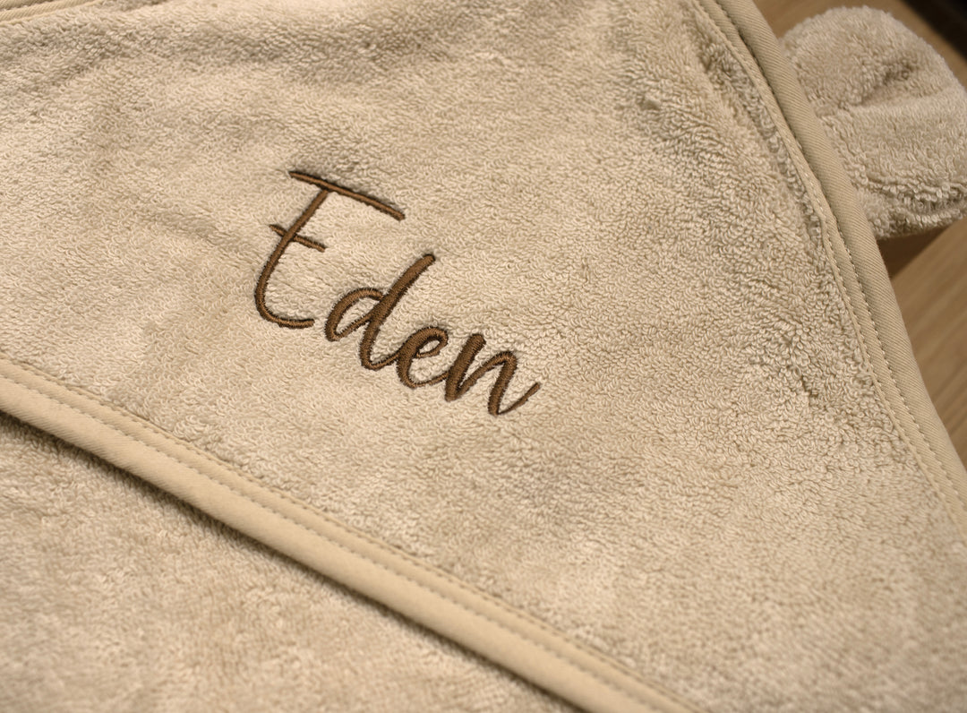 Mabel & Fox - Personalised Hooded Towel - Natural Beige - Mabel & Fox