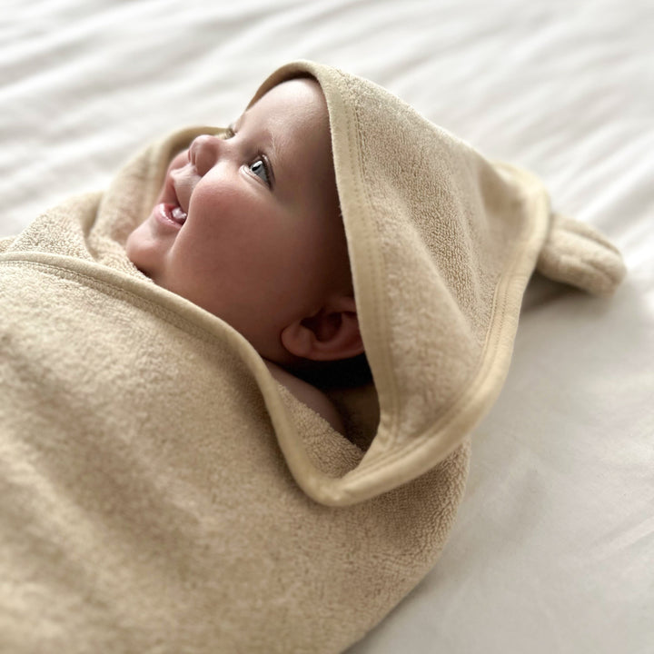 Mabel & Fox - Personalised Hooded Towel - Natural Beige - Mabel & Fox