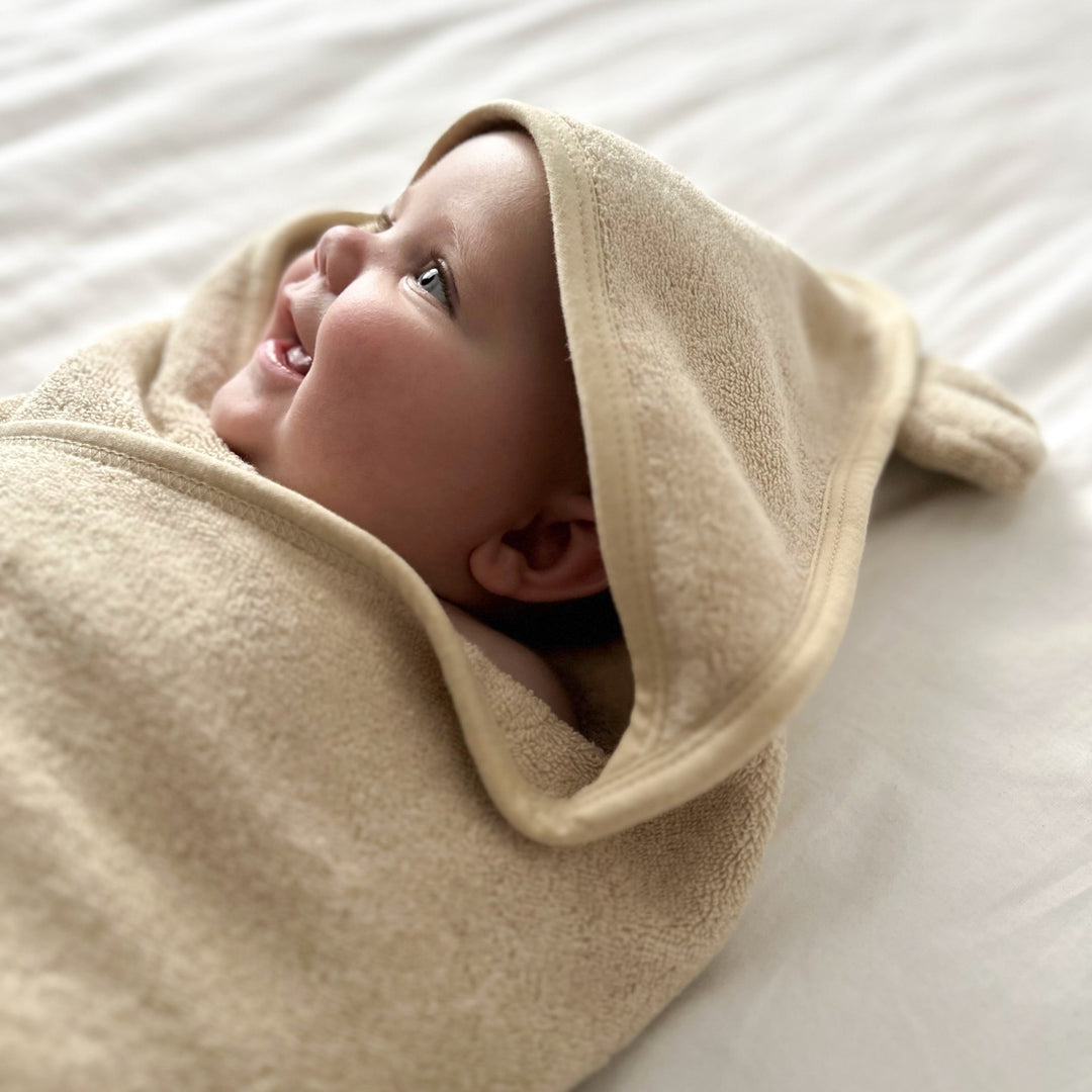 Mabel & Fox - Personalised Hooded Towel - Natural Beige - Mabel & Fox