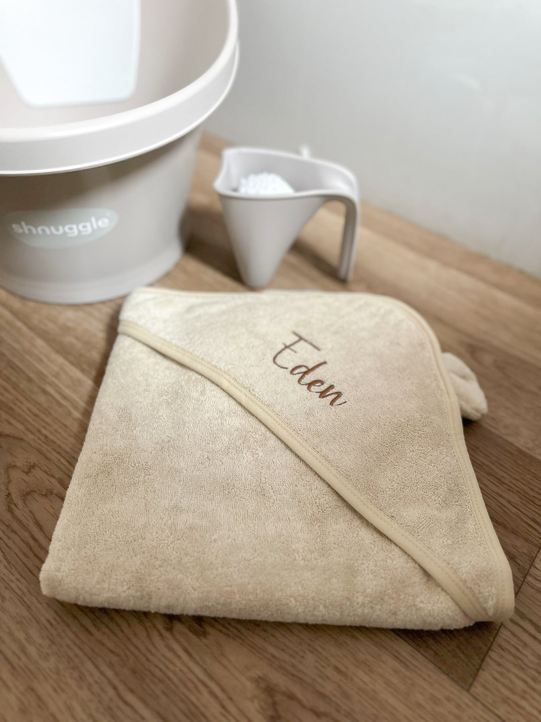 Mabel & Fox - Personalised Hooded Towel - Natural Beige - Mabel & Fox