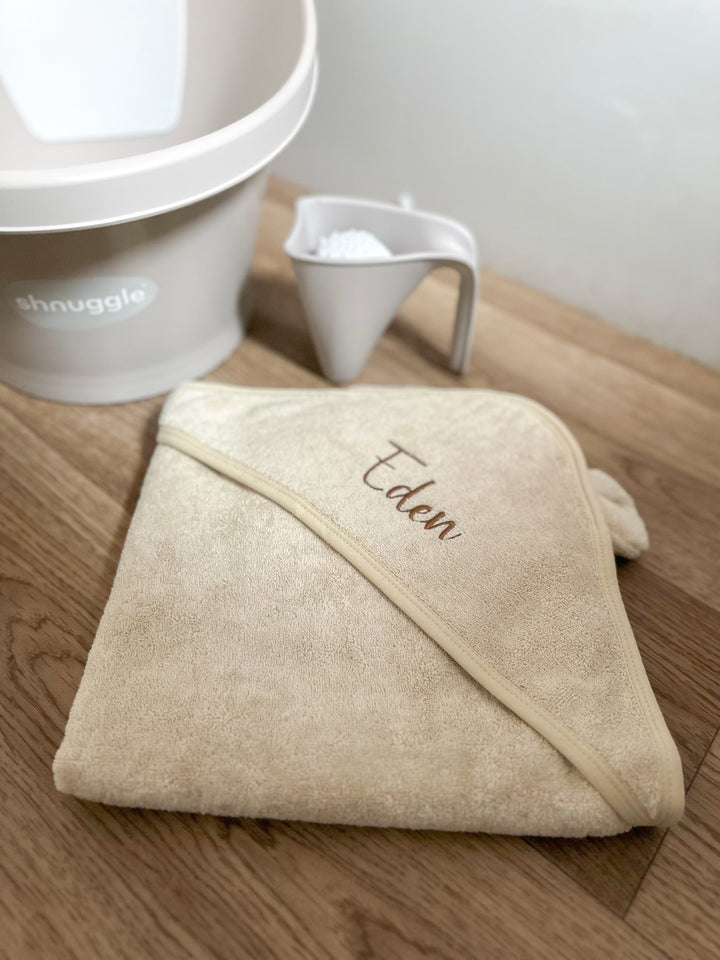 Mabel & Fox - Personalised Hooded Towel - Natural Beige - Mabel & Fox