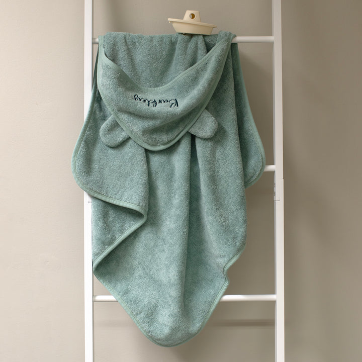 Mabel & Fox - Personalised Hooded Towel - Sea Green - Mabel & Fox