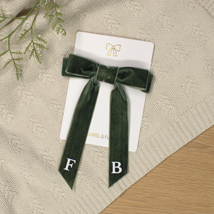 Mabel & Fox - Personalised Initials Hair Bow Clip - Mabel & Fox