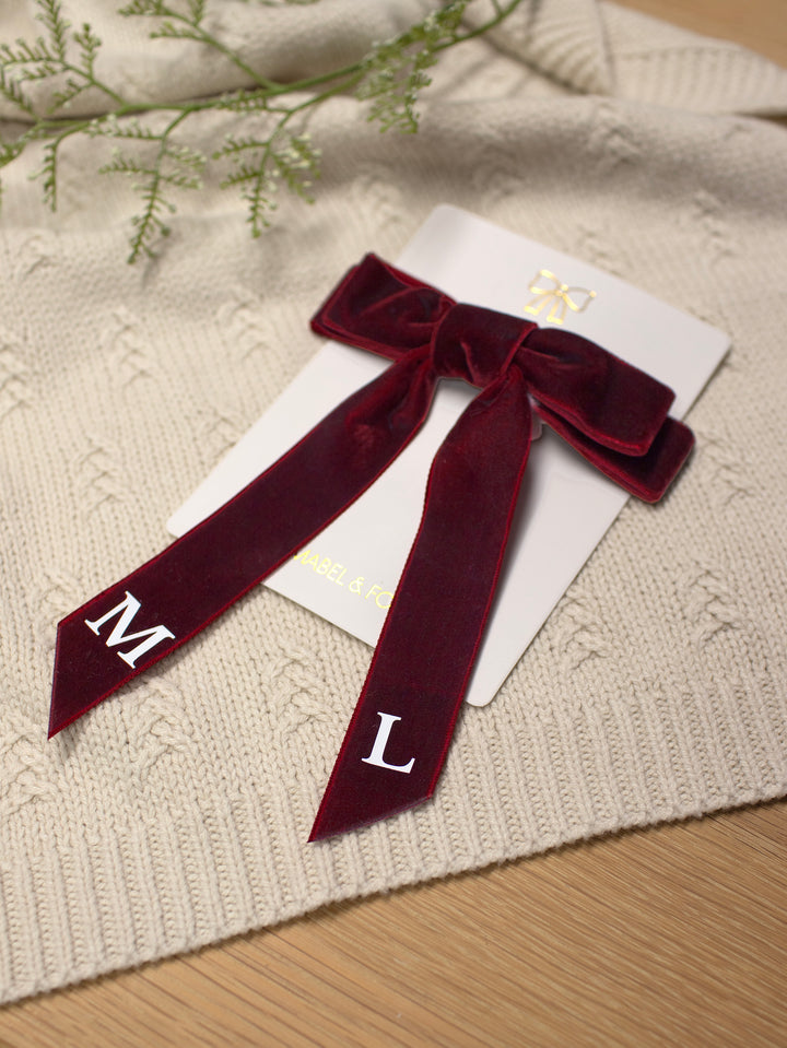 Mabel & Fox - Personalised Initials Hair Bow Clip - Mabel & Fox