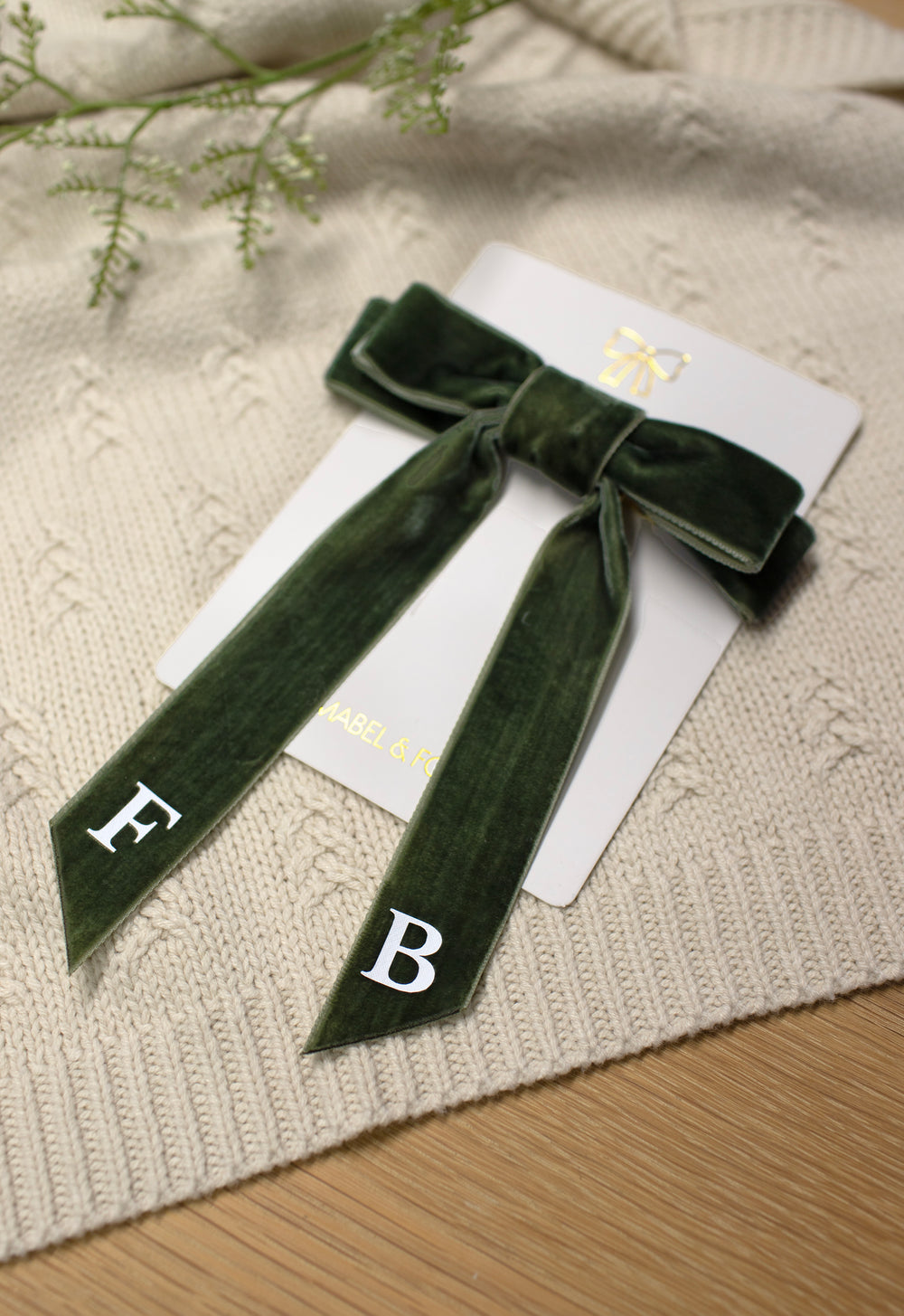 Mabel & Fox - Personalised Initials Hair Bow Clip - Mabel & Fox