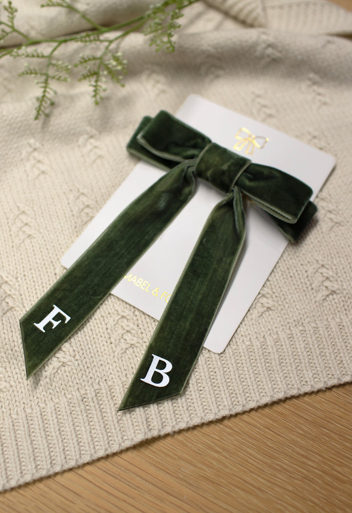 Mabel & Fox - Personalised Initials Hair Bow Clip - Mabel & Fox