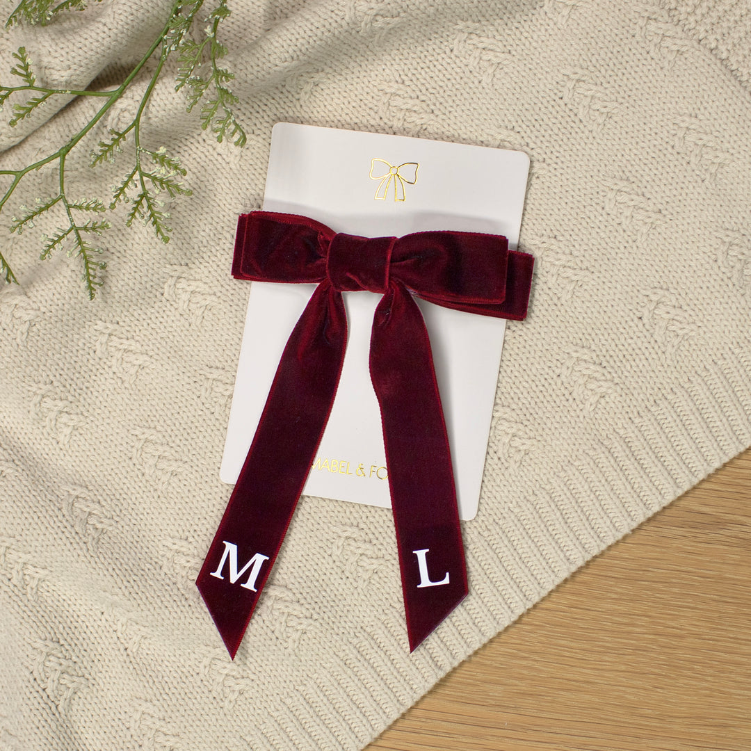Mabel & Fox - Personalised Initials Hair Bow Clip - Mabel & Fox