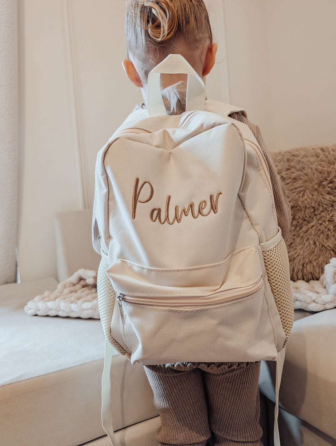 Mabel & Fox - Personalised Kids Mini Backpack - Cream - Mabel & Fox