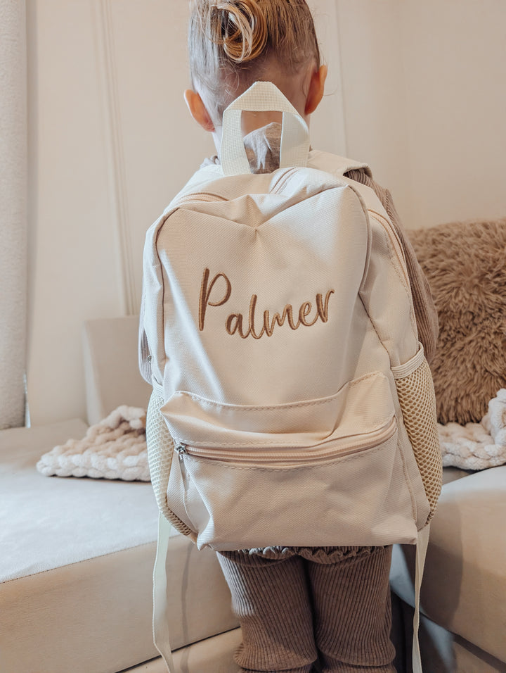 Mabel & Fox - Personalised Kids Mini Backpack - Cream - Mabel & Fox