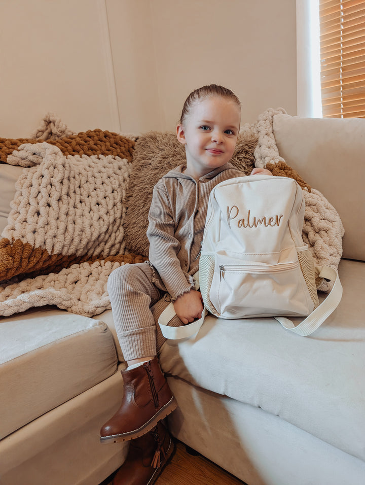 Mabel & Fox - Personalised Kids Mini Backpack - Cream - Mabel & Fox