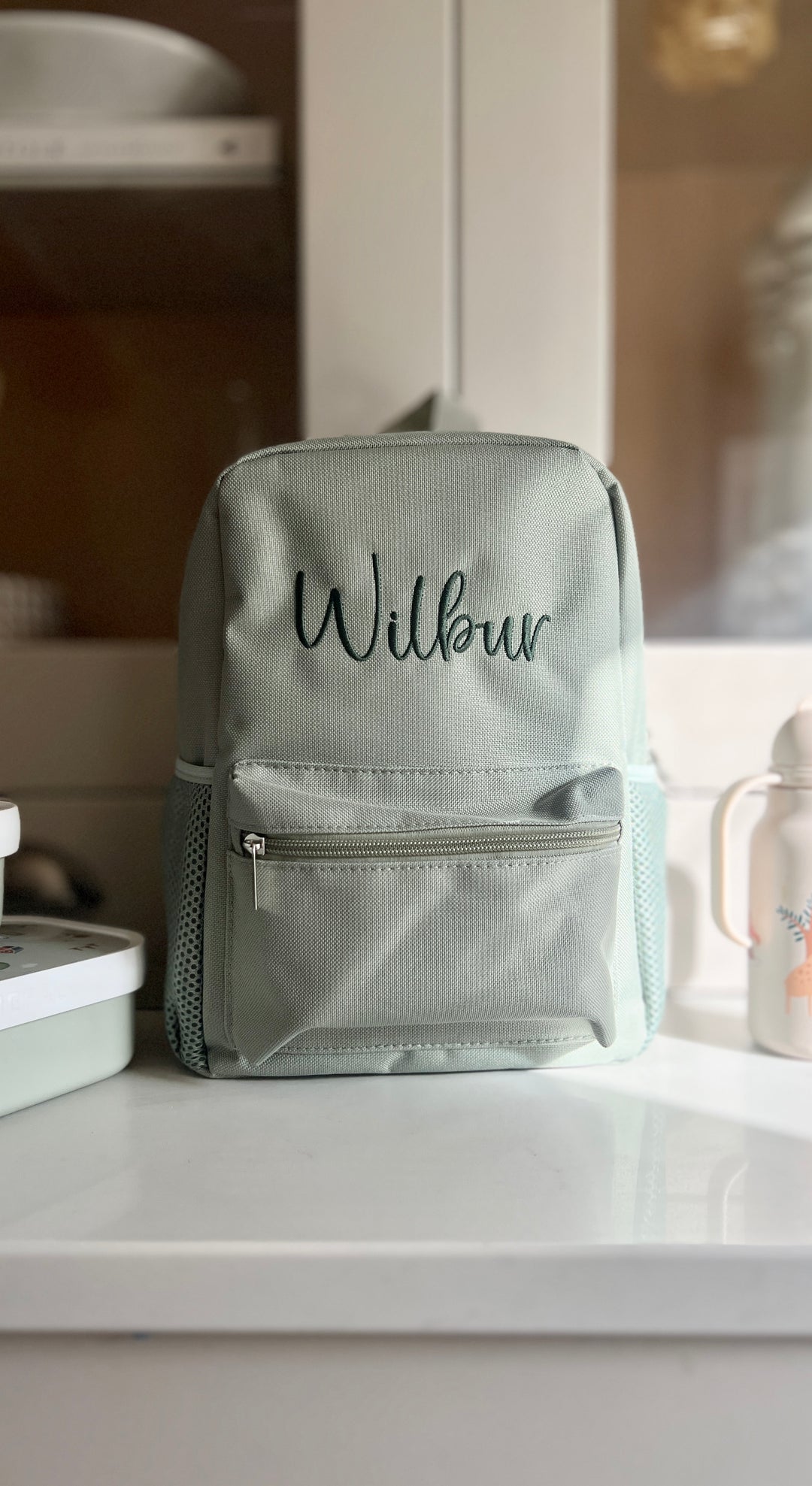 Mabel & Fox - Personalised Kids Mini Backpack - Sage - Mabel & Fox
