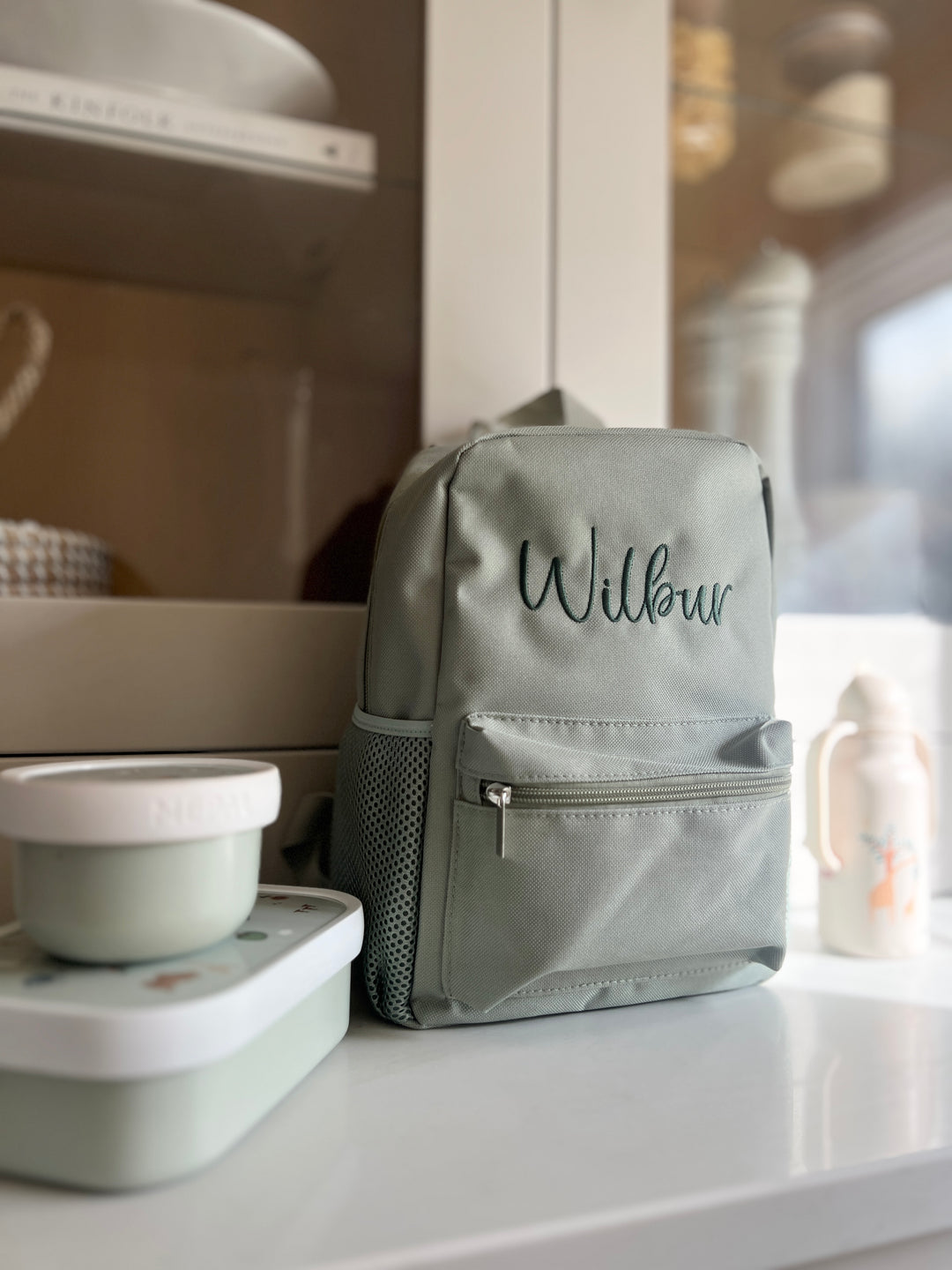 Mabel & Fox - Personalised Kids Mini Backpack - Sage - Mabel & Fox