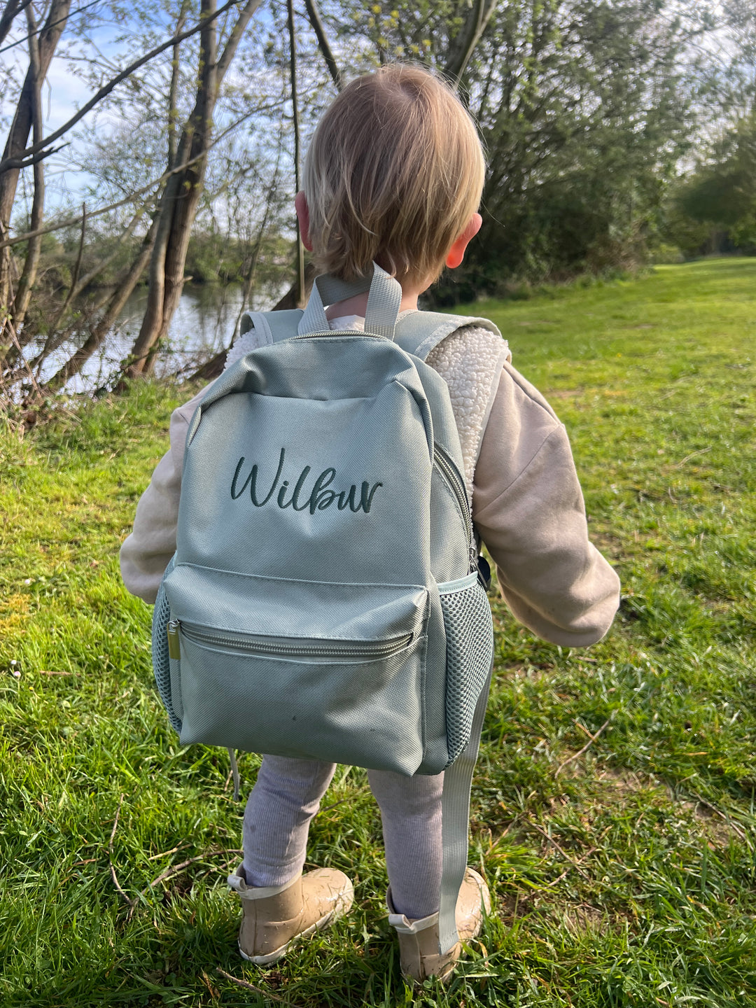 Mabel & Fox - Personalised Kids Mini Backpack - Sage - Mabel & Fox