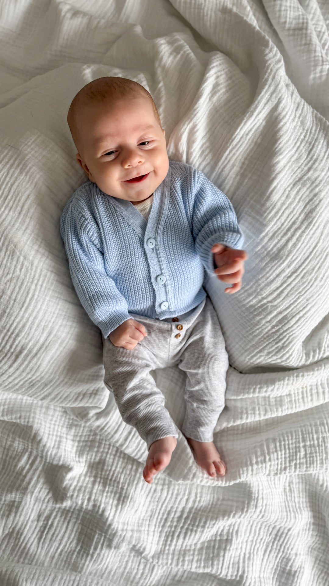 Mabel & Fox - Personalised Knitted Cardigan - Blue - Mabel & Fox