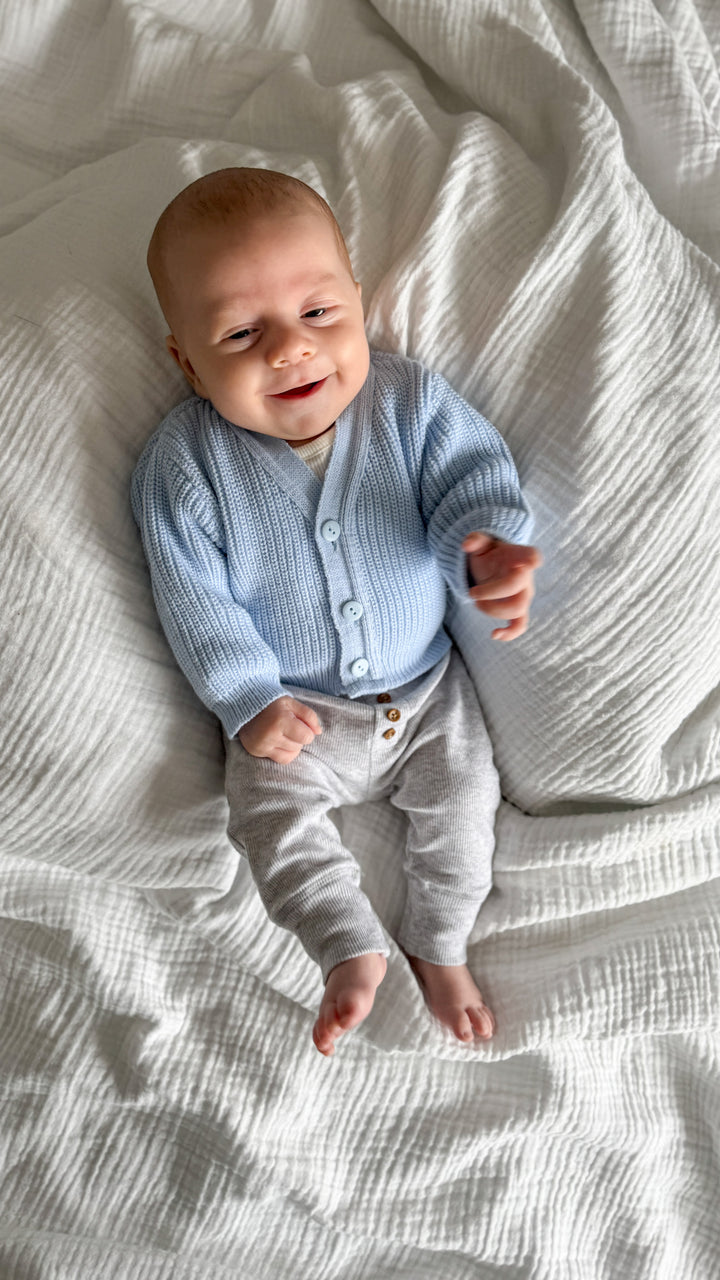 Mabel & Fox - Personalised Knitted Cardigan - Blue - Mabel & Fox