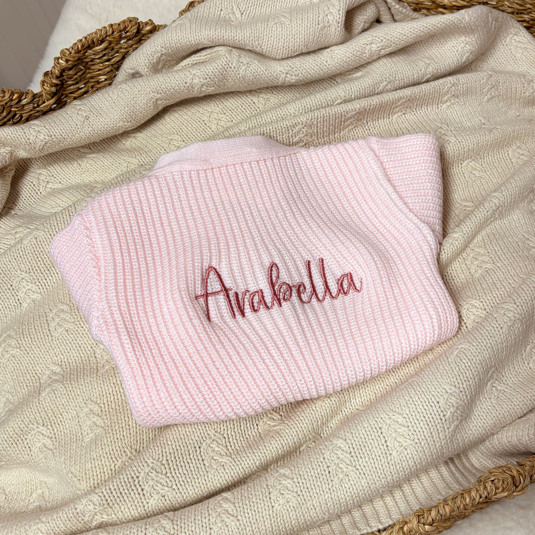 Mabel & Fox - Personalised Knitted Cardigan - Pink - Mabel & Fox