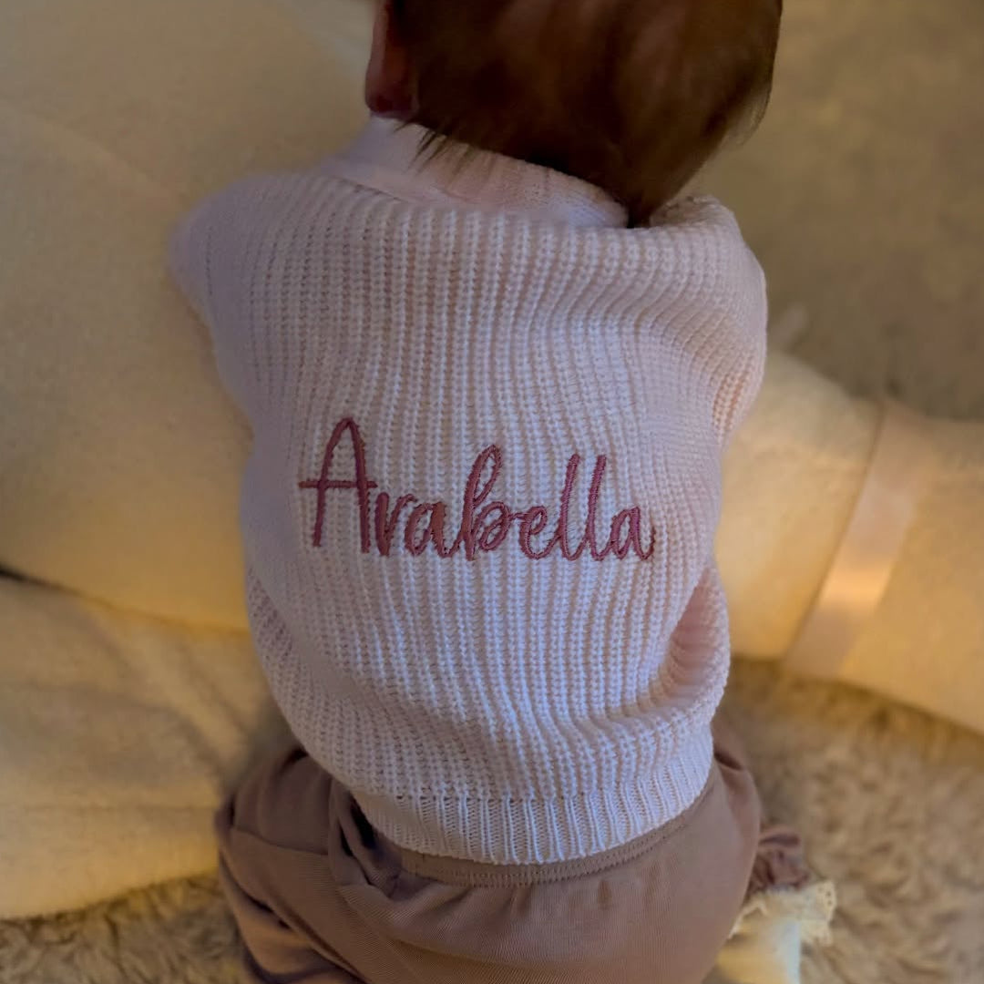 Mabel & Fox - Personalised Knitted Cardigan - Pink - Mabel & Fox