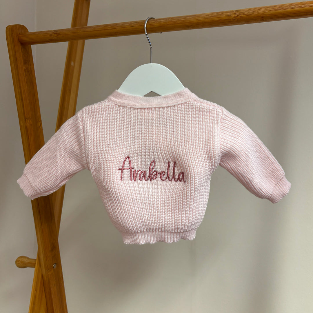 Mabel & Fox - Personalised Knitted Cardigan - Pink - Mabel & Fox