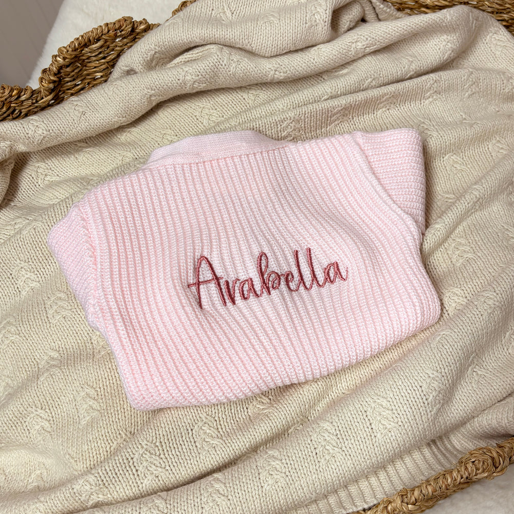 Mabel & Fox - Personalised Knitted Cardigan - Pink - Mabel & Fox