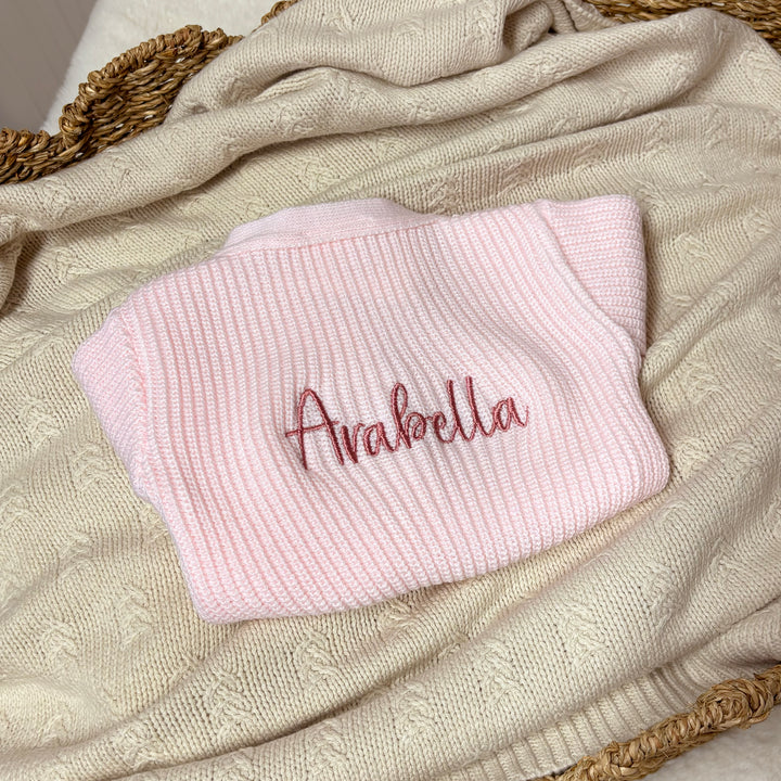 Mabel & Fox - Personalised Knitted Cardigan - Pink - Mabel & Fox