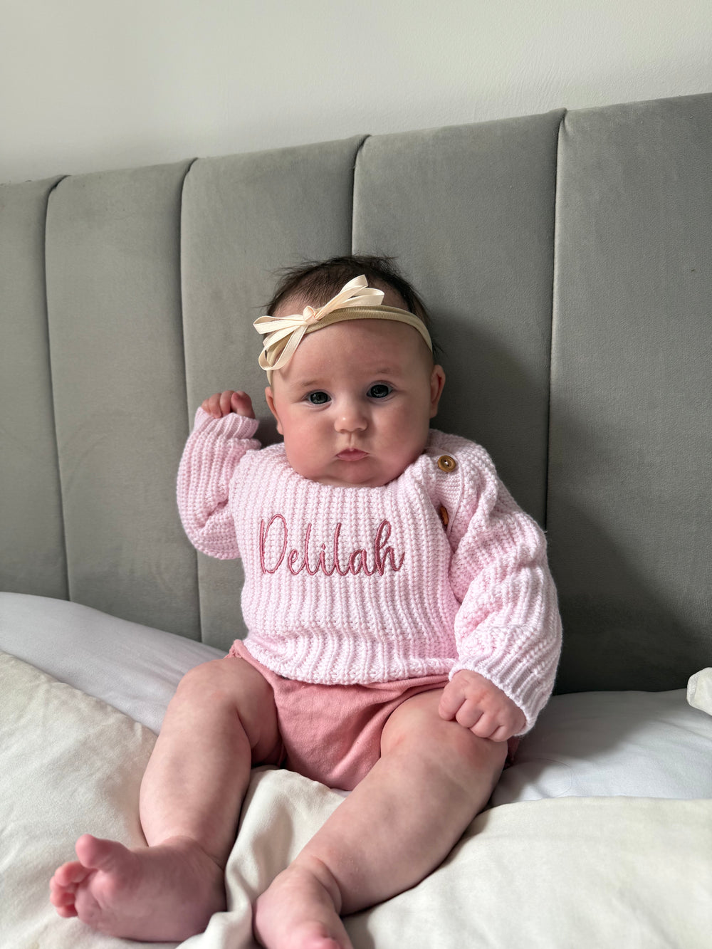 Mabel & Fox - Personalised Knitted Jumper - Pink - Mabel & Fox