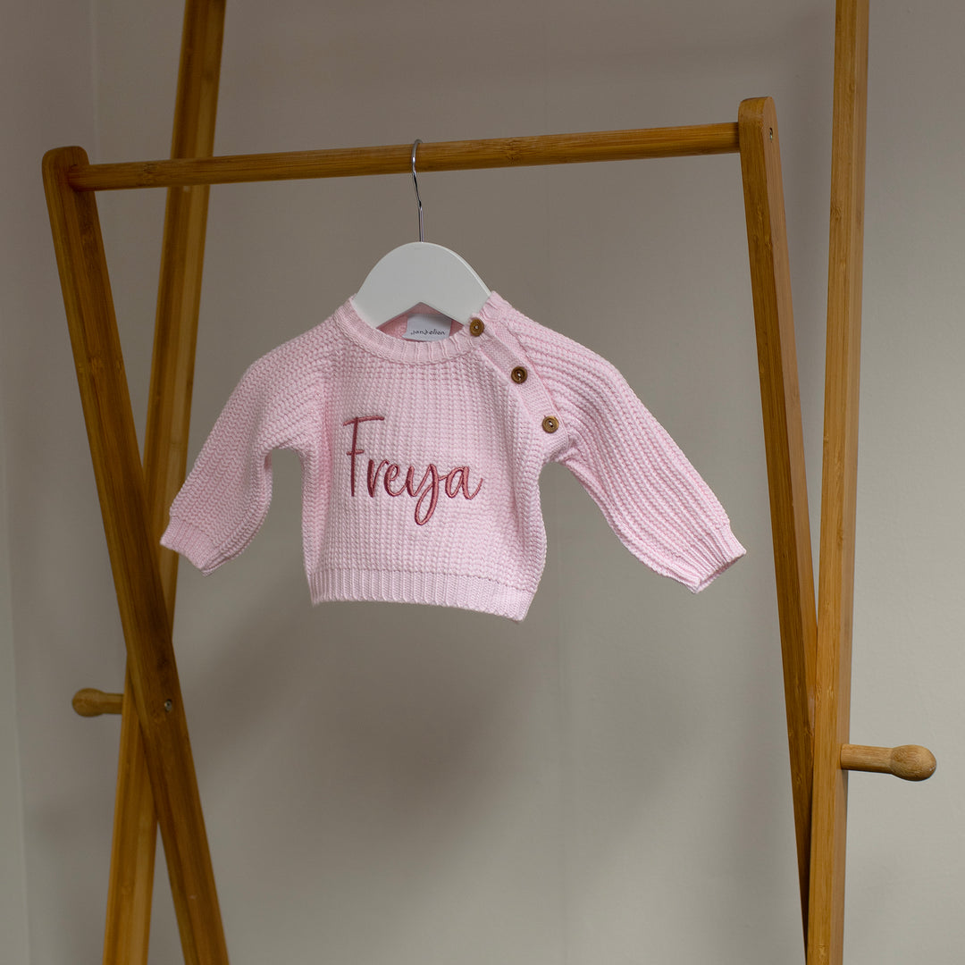 Mabel & Fox - Personalised Knitted Jumper - Pink - Mabel & Fox