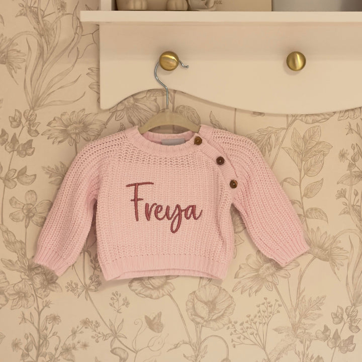 Mabel & Fox - Personalised Knitted Jumper - Pink - Mabel & Fox