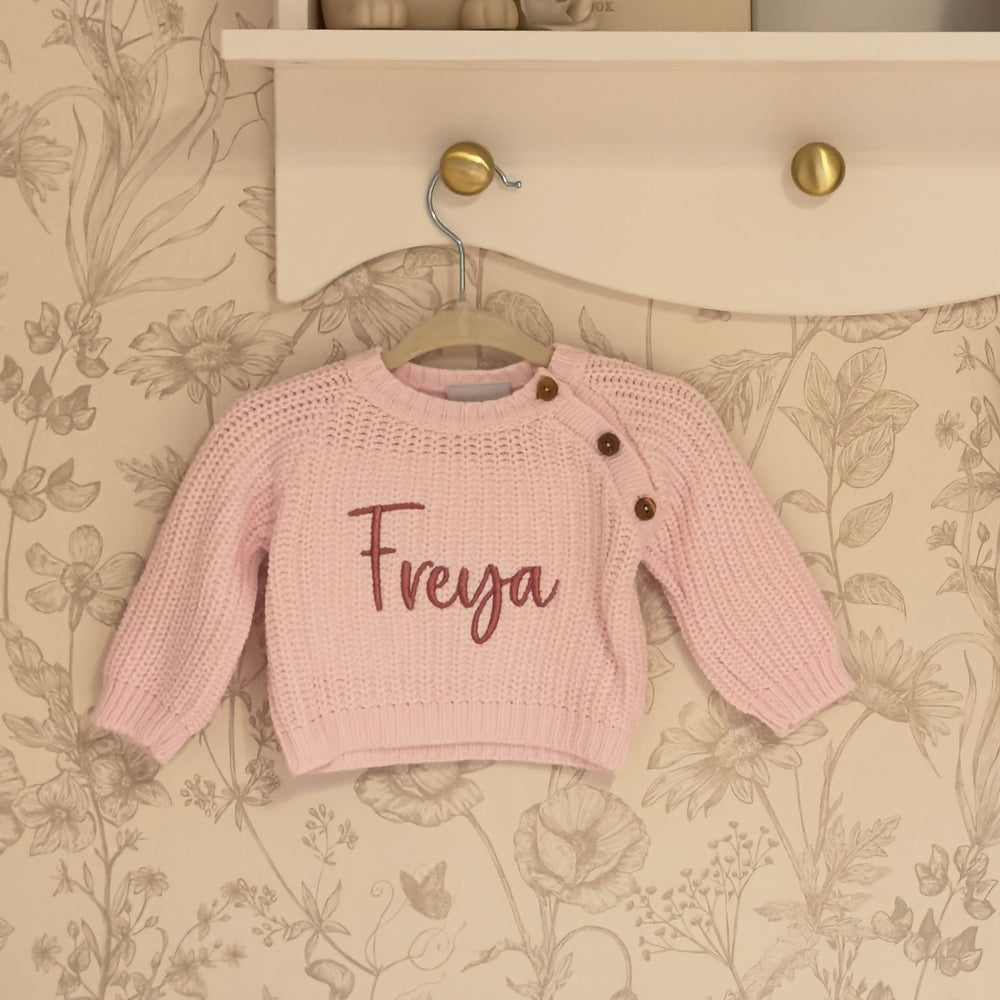Mabel & Fox - Personalised Knitted Jumper - Pink - Mabel & Fox