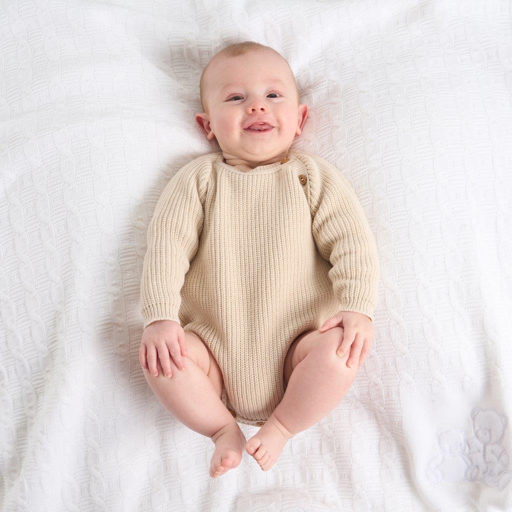 Mabel & Fox - Knitted Romper - Taupe - Mabel & Fox