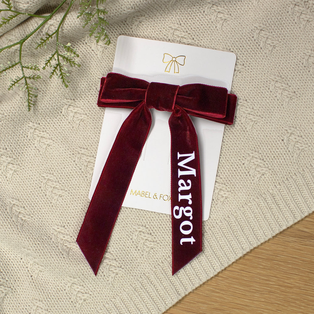 Mabel & Fox - Personalised Name Hair Bow Clip - Mabel & Fox