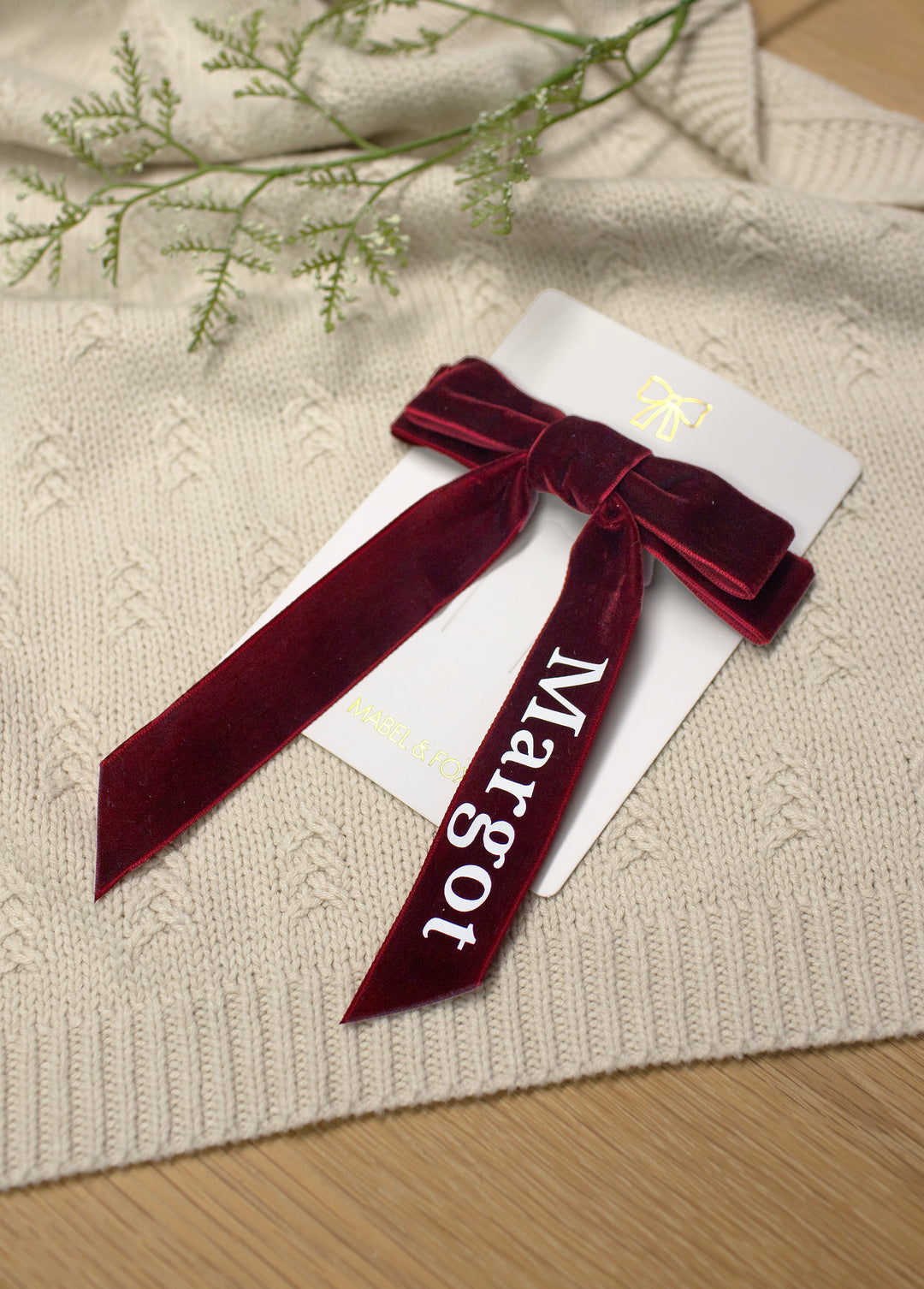 Mabel & Fox - Personalised Name Hair Bow Clip - Mabel & Fox