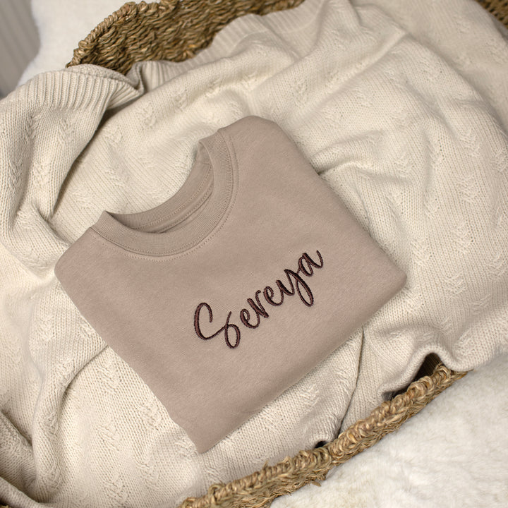 Mabel & Fox - Personalised Name Jumper - Brown - Mabel & Fox